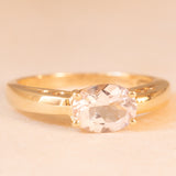 Solitario vintage in oro giallo 14K con morganite (1ct ca.), anni ‘80