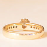 Anello a margherita vintage in oro giallo 14K con diamanti di taglio brillante (0.25ctw ca.), anni ‘70/‘80