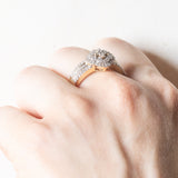 Anello vintage in oro giallo e bianco 14K con diamanti (0.51ctw ca.), anni ‘80