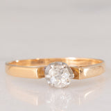 Solitario antico in oro giallo 18K con diamante di taglio vecchia miniera (0.22ct ca.), anni ‘20/‘30