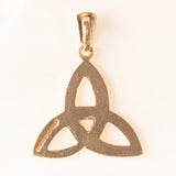 Ciondolo vintage a forma di triquetra (nodo trifoglio) in oro giallo 9K, anno 1994