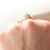 Anello vintage in oro giallo e bianco 9K con tanzaniti (0.70ctw ca.) e diamanti (0.02ctw ca.), anno 2003