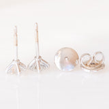 Orecchini punto luce in oro bianco 18K con diamanti di taglio vecchia Europa (0.81ctw ca.)