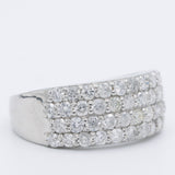 Anello a fascia in platino con pavé di diamanti di taglio brillante (1ctw), anni ‘80