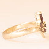 Anello vintage in oro giallo 9K con granati (0.60ctw ca.), anni ‘50