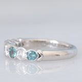 Veretta vintage in platino con alessandriti (0.43ctw) e diamanti (0.51ctw), anni ‘80/‘90
