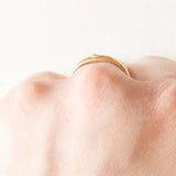 Solitario gypsy in oro giallo e bianco 18K con diamante, anni ‘60