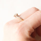 Toi et Moi vintage in oro giallo 9K con diamanti (0.10ctw ca.), anni ‘50