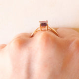 Anello vintage in oro giallo 9K con ametista (0.80ct ca.), anni ‘70/‘80