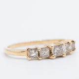 Veretta vintage in oro giallo 14K con diamanti fancy brown di taglio princess (1ctw ca.), anni ‘90