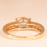 Solitario vintage in oro giallo 14K con morganite (1ct ca.), anni ‘80
