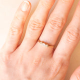 Trilogy vintage in oro giallo 9K con diamanti di taglio brillante (0.18ctw ca.)