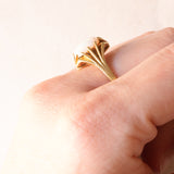 Anello vintage in oro giallo 14K con opale (1.20ct ca.), anni ‘70