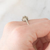 Solitario Art Déco in oro bianco 14K con diamante di taglio brillante (0.05ct ca.), anni ‘30