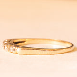 Veretta vintage in oro giallo 9K con diamanti di taglio brillante (0.07ctw ca.), anno 1993