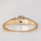 Solitario vintage in oro giallo 9K con diamanti (0.20ctw ca.)