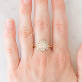 Anello tourbillion vintage in oro giallo 14K e diamanti (1.10ctw ca.), anni '70