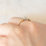 Trilogy vintage in oro giallo 9K con diamanti (centrale di taglio brillante e di 0.10ct ca.), anno 1995