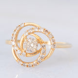 Anello tourbillion in oro giallo 18K con diamanti (0.45ctw), anni ‘80