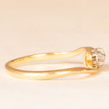 Toi et Moi vintage in oro giallo e bianco 18K con diamanti di taglio vecchia Europa (0.06ctw ca.), anni ‘60