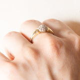 Anello in oro giallo e bianco 14K con diamanti (0.17ctw ca.), anni ‘60