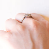 Anello vintage in oro giallo e bianco 9K con diamanti (0.15ct ca.), anni ‘70