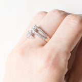 Anello vintage in oro bianco 18K con diamanti di taglio brillante (0.57ctw ca.), anni ‘90