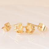 Orecchini punto luce in oro giallo 9K con quarzi citrini (1ctw ca.)