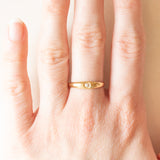 Solitario gypsy in oro giallo e bianco 18K con diamante, anni ‘60