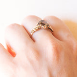 Anello vintage in oro giallo 9K con quarzo fumé (1.90ct ca.), anno 1979