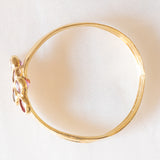 Anello vintage in oro giallo 18K con rubini sintetici (0.30ctw ca.), anni ‘60
