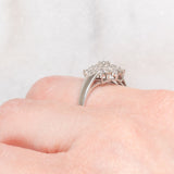 Anello a fiocco di neve in platino con diamanti di taglio brillante (0.50ctw), anni ‘70/‘80