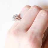 Anello vintage in oro bianco 9K con diamanti (0.50ctw ca.), anni ‘80/‘90