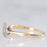 Anello antico in oro giallo 18K e platino con diamanti (0.09ctw ca.), anni ‘10/‘20