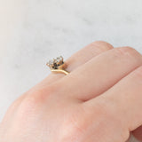 Toi et Moi vintage in oro giallo 9K con diamanti di taglio brillante (0.28ctw ca.), anni ‘80