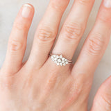 Anello vintage in oro bianco 14K con diamanti di taglio brillante (0.58ctw ca.), anni ‘60/‘70