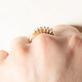 Anello vintage in oro giallo 9K con tanzaniti di taglio marquise (0.30ctw ca.)