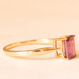 Anello vintage in oro giallo 9K con ametista (0.80ct ca.), anni ‘70/‘80