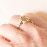 Anello vintage in stile Art Déco in oro giallo 8K con quarzo citrino (2.50ct ca.), anni ‘50