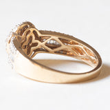 Anello vintage in oro giallo e bianco 14K con diamanti (0.51ctw ca.), anni ‘80