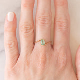 Solitario in oro giallo 9K con tormalina azzurra (0.34ct ca.)