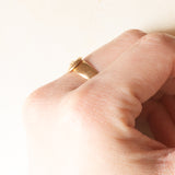 Anello antico vittoriano a forma di cintura con fibbia in oro giallo 9K, anno 1864