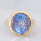 Anello da cocktail vintage in oro giallo 9K con fluorite (9ct ca.), anni ‘70/‘80