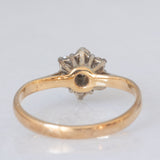 Anello a margherita vintage in oro giallo 9K con diamanti di taglio brillante (0.30ctw ca.), anno 1990