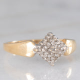 Anello geometrico vintage in oro giallo 14K con diamanti (0.25ctw ca.), anni ‘70/‘80