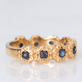 Mezzo eternity vintage in oro giallo 9K con zaffiri (0.36ctw ca.), anno 1983