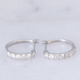 Orecchini a cerchio vintage in platino con diamanti (0.50ctw), anni ‘90/anni ‘2000