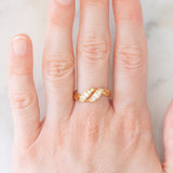 Anello vintage in oro giallo 18K con diamanti (0.20ctw ca.), anni ‘70