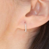 Orecchini a cerchio in oro bianco 14K con diamanti (0.30ctw), anni ‘90/anni ‘2000