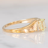 Anello moderno in oro giallo 9K con topazio verde (0.90ct ca.) e diamanti, anno 2007